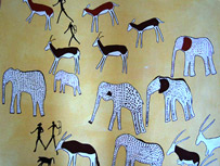 ziehende Herde Acryl auf Papier 2007